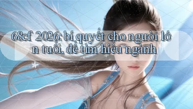 68cf 2026 bí quyết cho người lớn tuổi, để tìm hiểu ngành