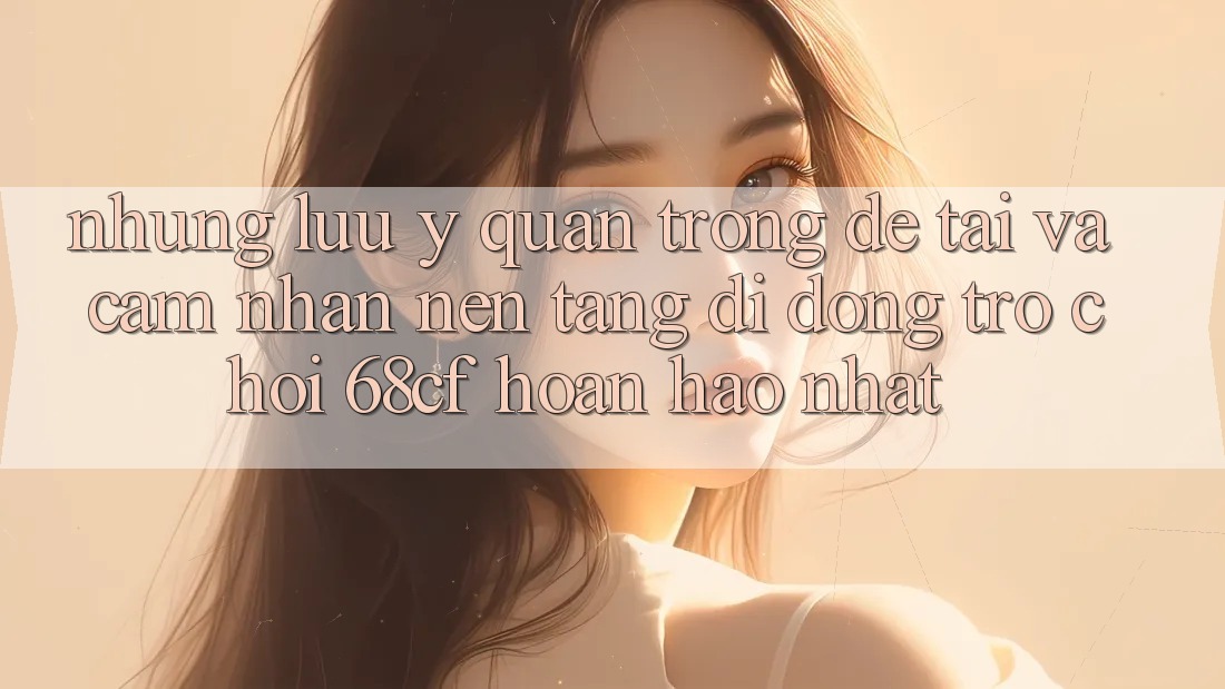 Những Lưu Ý Quan Trọng Để Tải Và Cảm nhận Nền tảng di động Trò chơi 68cf Hoàn hảo Nhất