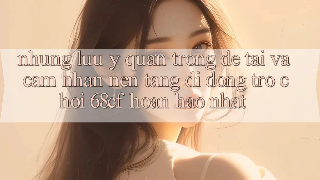 Những Lưu Ý Quan Trọng Để Tải Và Cảm nhận Nền tảng di động Trò chơi 68cf Hoàn hảo Nhất